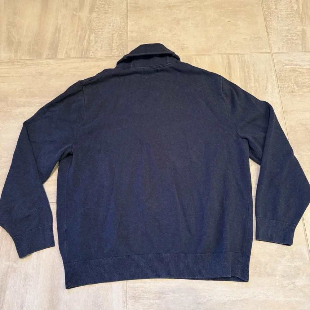Nautica Blue Cowl Neck Sweater‎ 100% Cotton Mens Size XL Fisherman